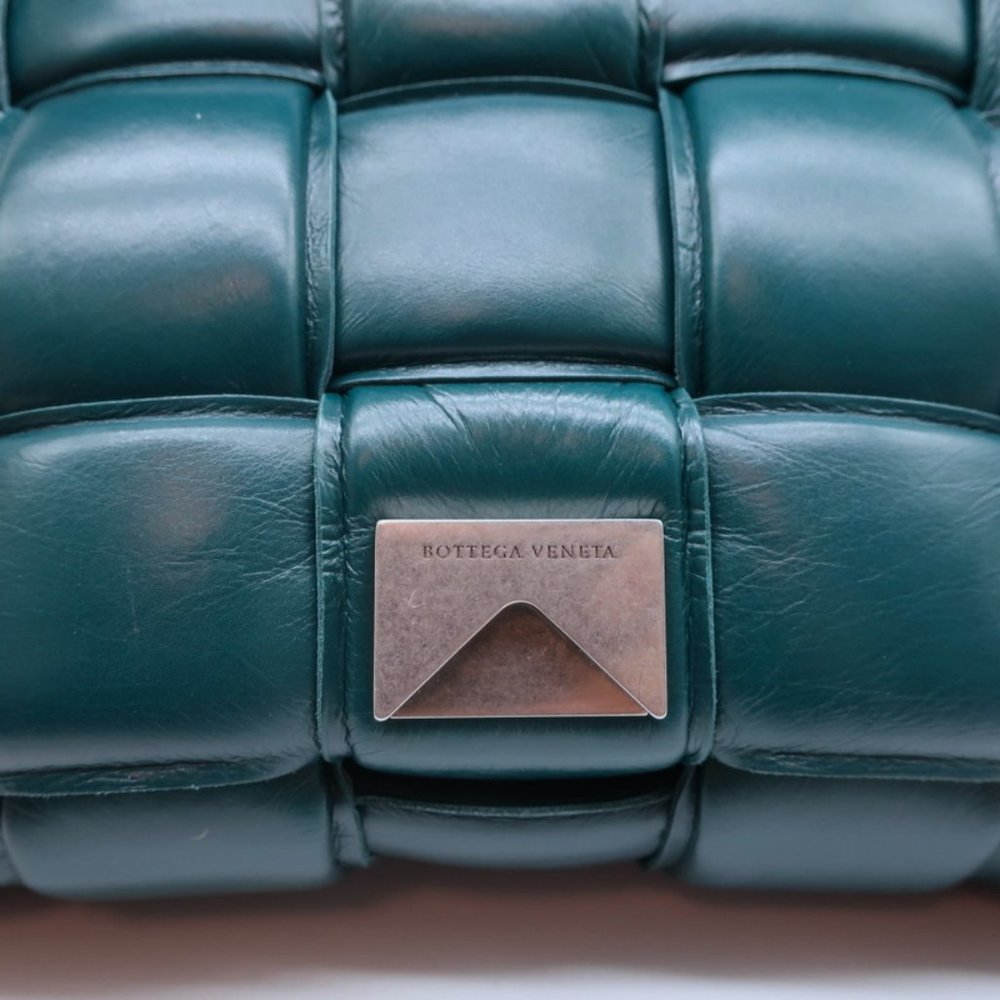 BOTTEGA VENETA PADDED CASSETTE BAG TEAL INTRECCIATO LEATHER CROSSBODY NEW - Picture 9 of 12